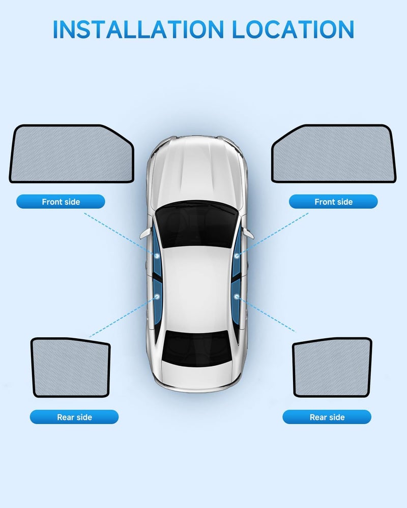 RSACET Car Window Shades for Honda-CRV(2017-2022),4 Pack Car Window Cover for Baby Sun Shade Blocker Breathable Mesh,Reduce UV Rays & Heat Insulation Privacy Protection for Camping, Travel, Sleep - Image 2